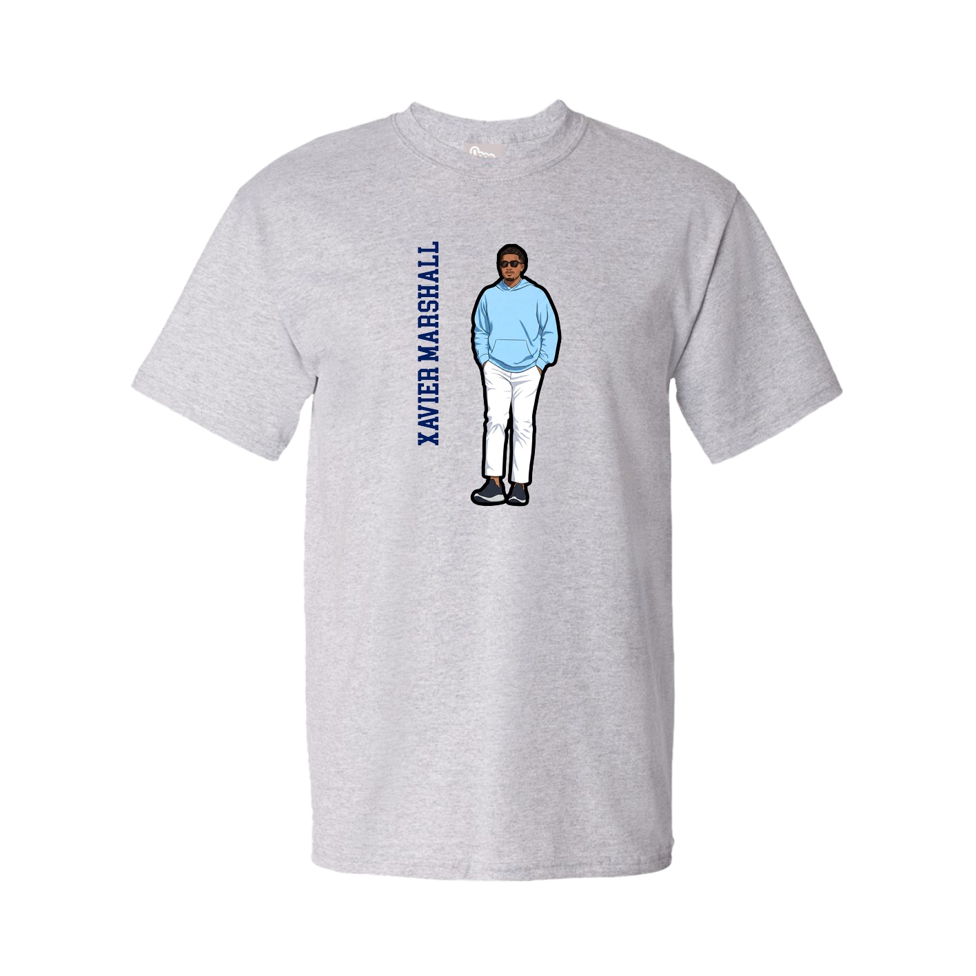 Youth Tee — Name Vertical in Grey
