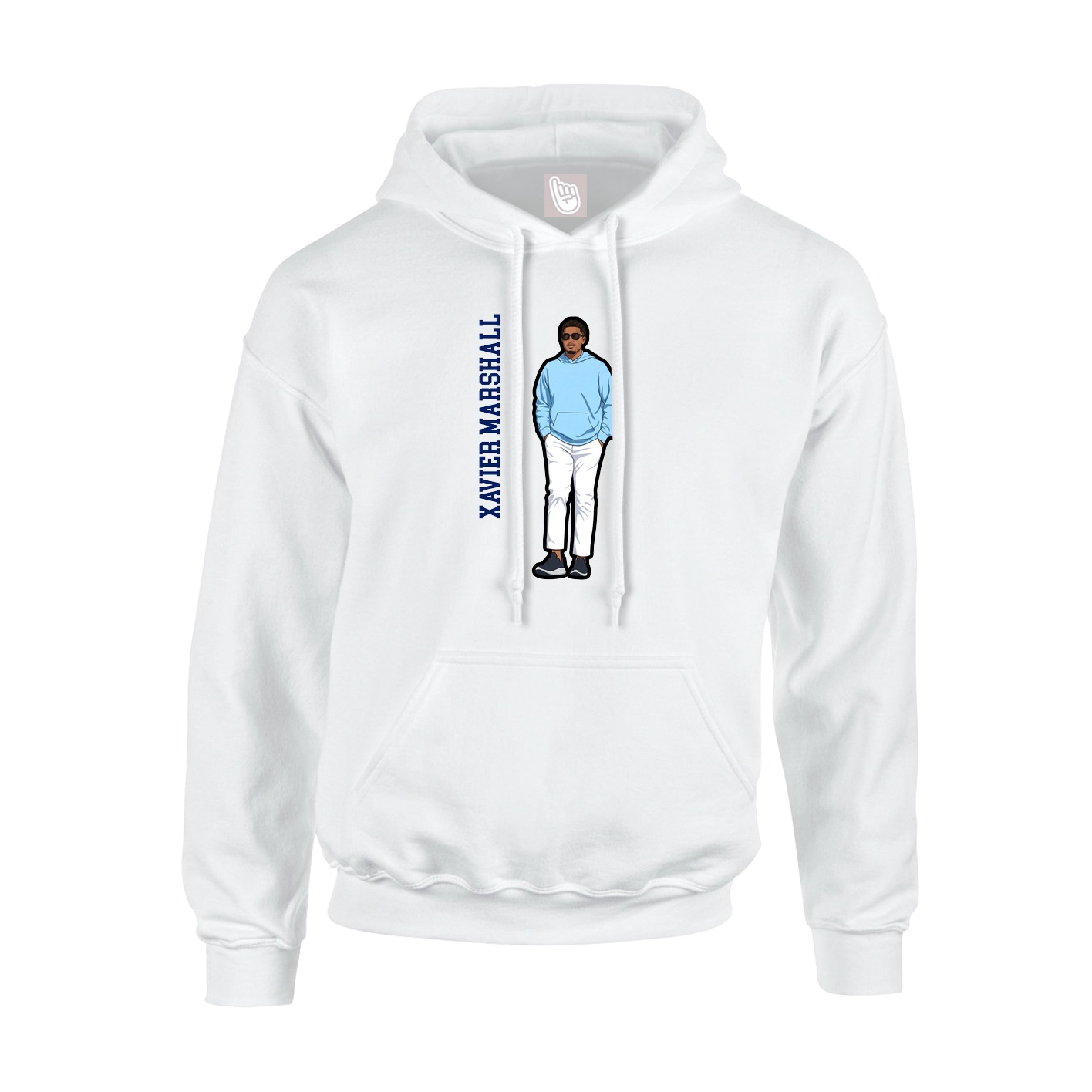 Hoodie — Name Vertical in White