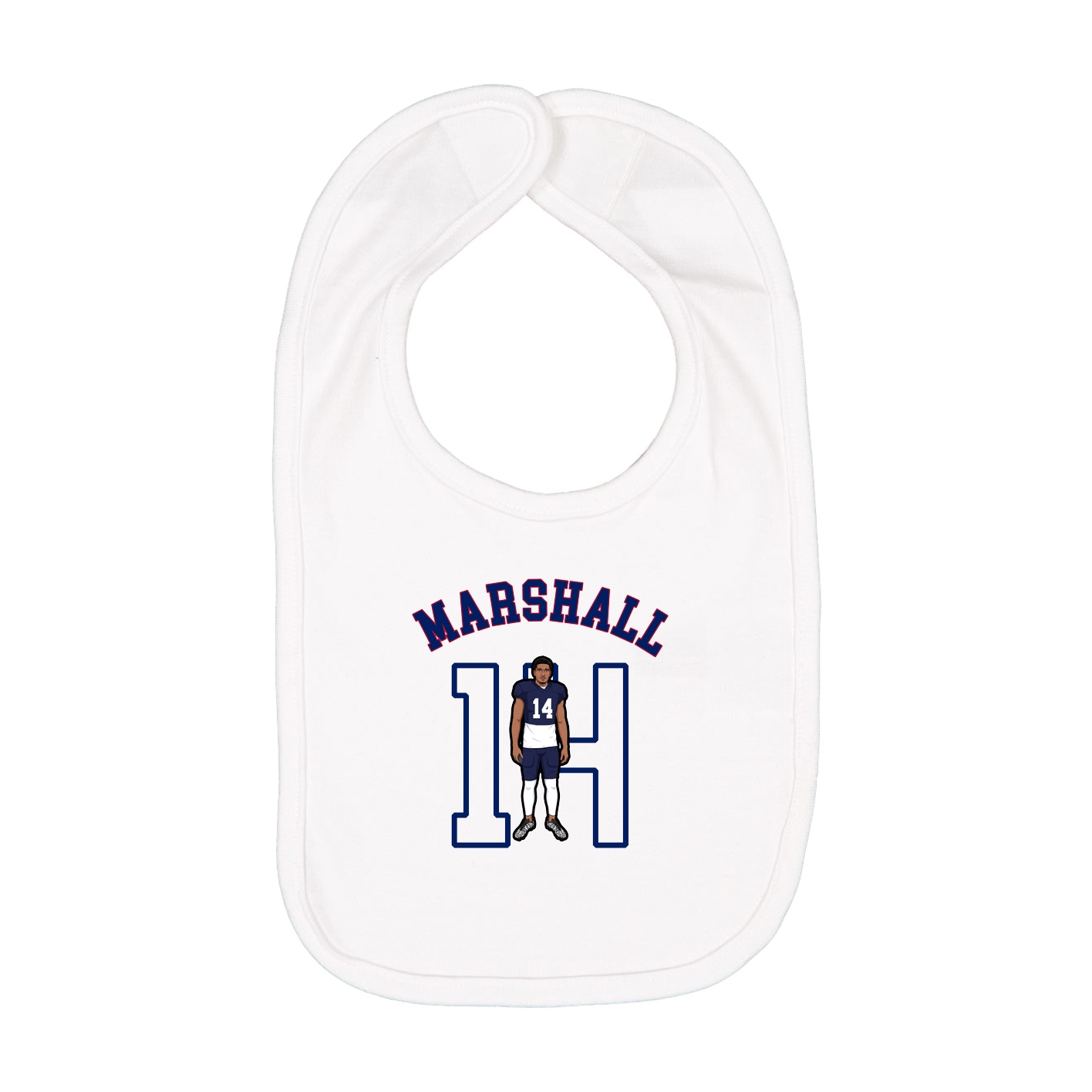 Infant Bib — Shirsey Arch in White