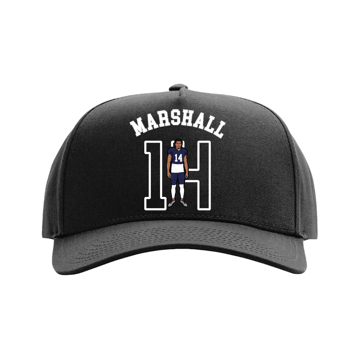 Full Fabric Five-Panel Champ Cap — Shirsey Arch in Black