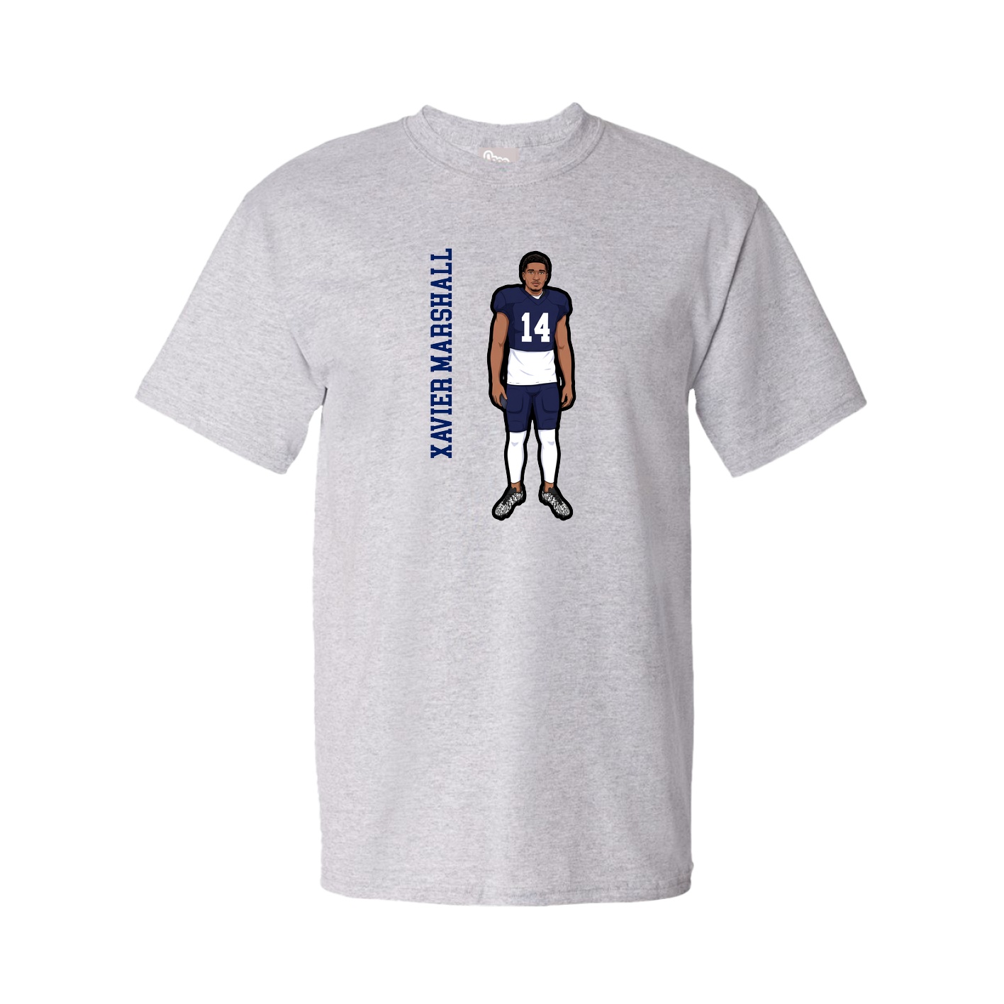 Tee — Name Vertical in Grey