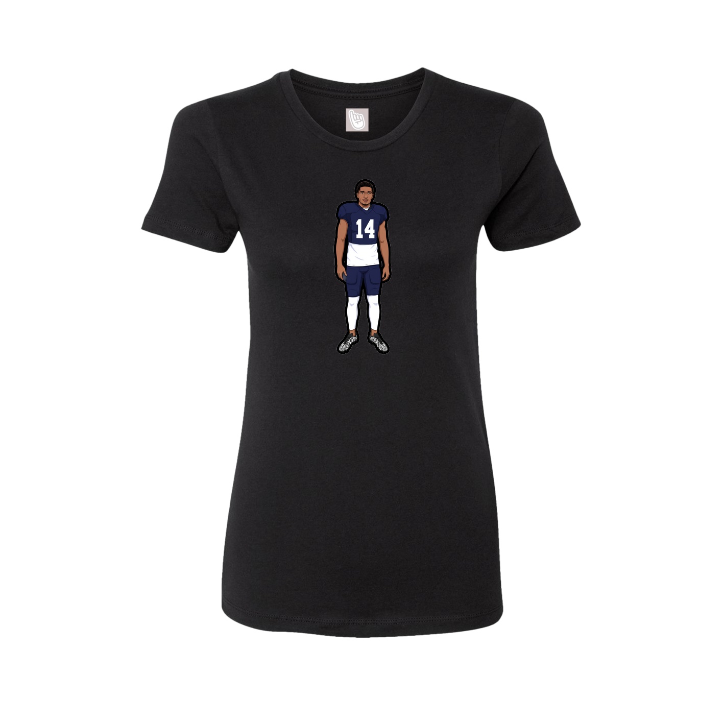 Fitted Women's Tee — Name Vertical in Black