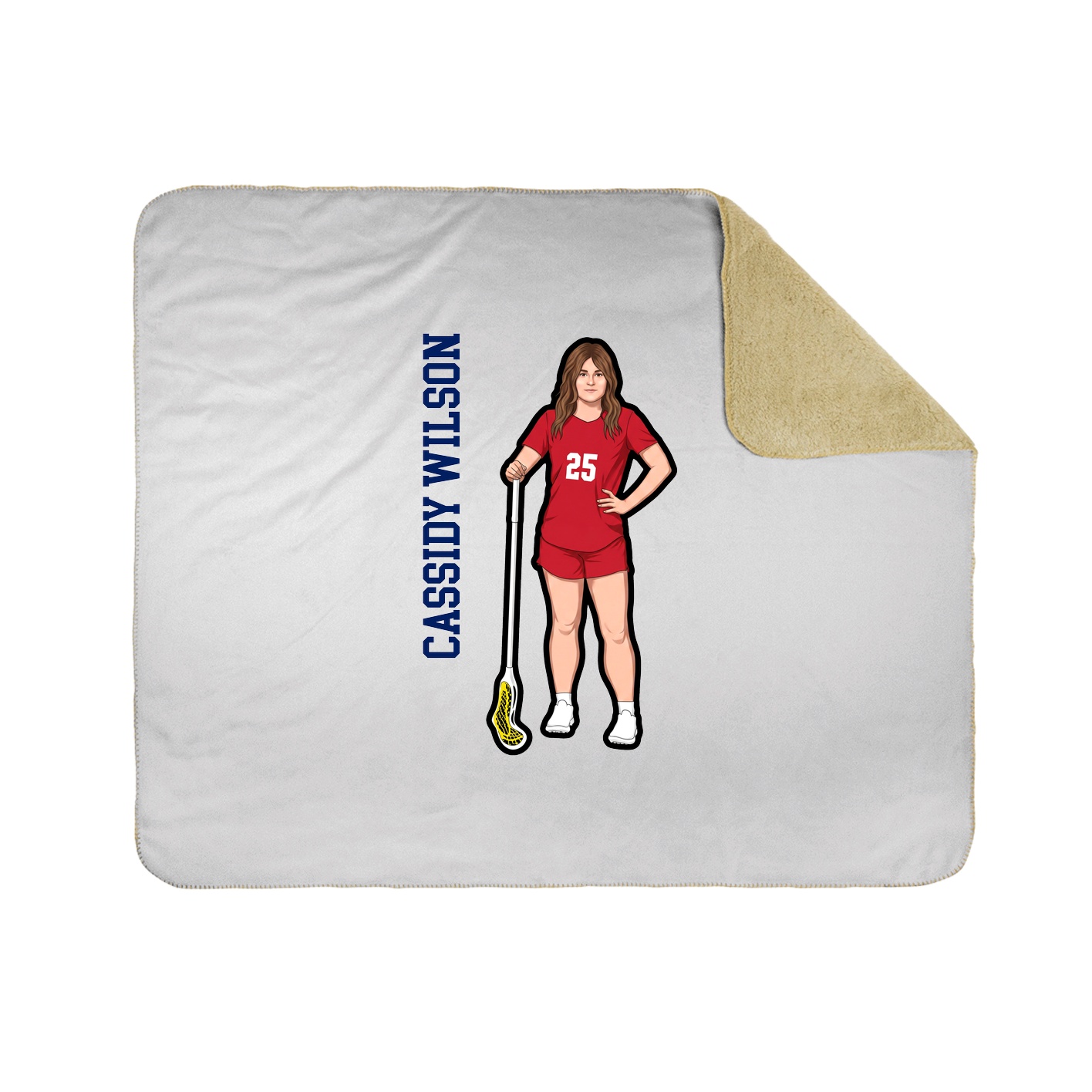 Throw Blanket — Name Vertical in White