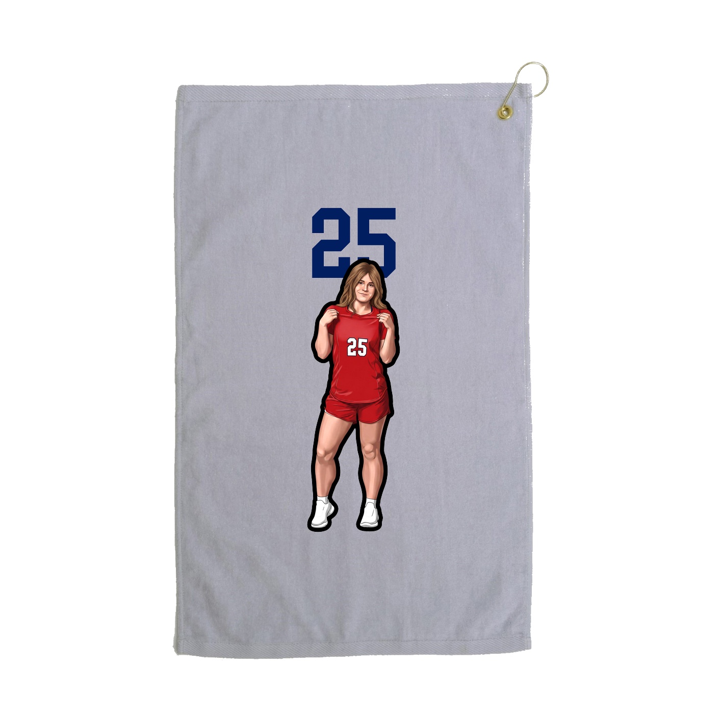 Golf Towel — Number Top in Grey
