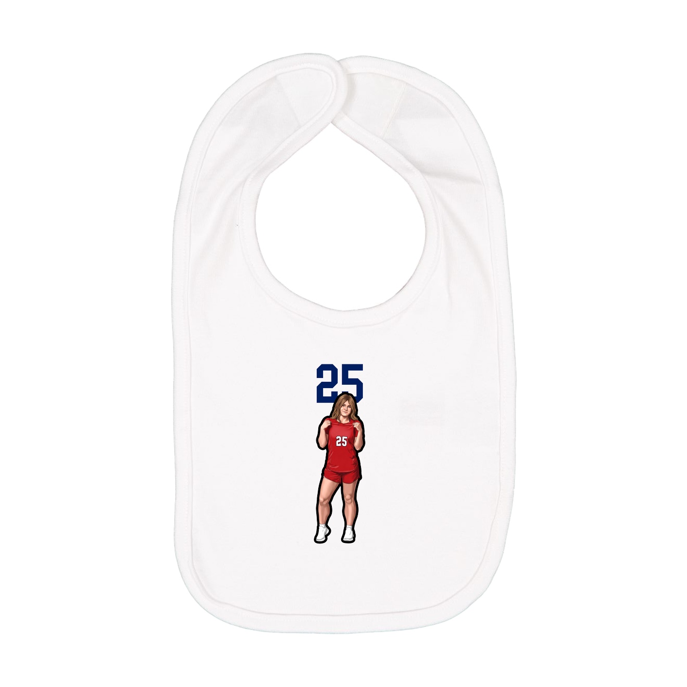 Infant Bib — Number Top in White