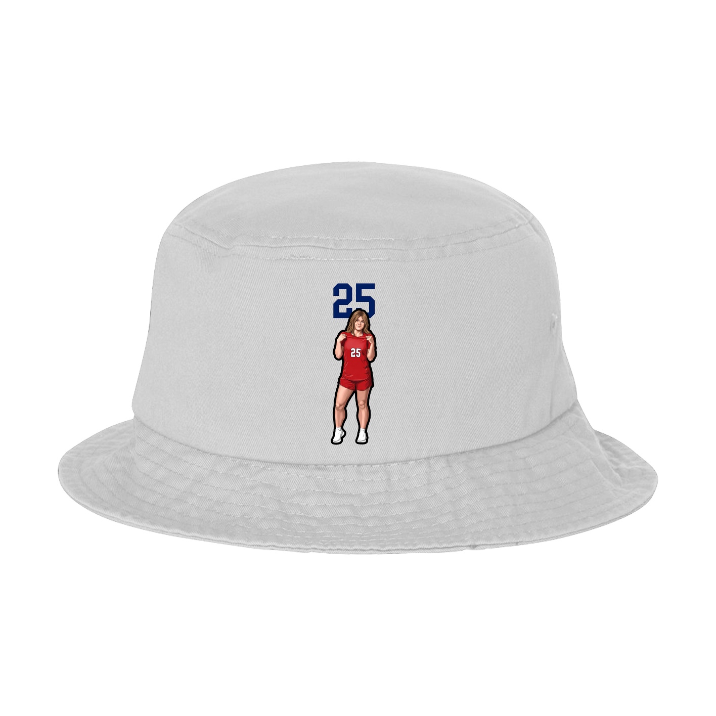 Bucket Cap — Number Top in White