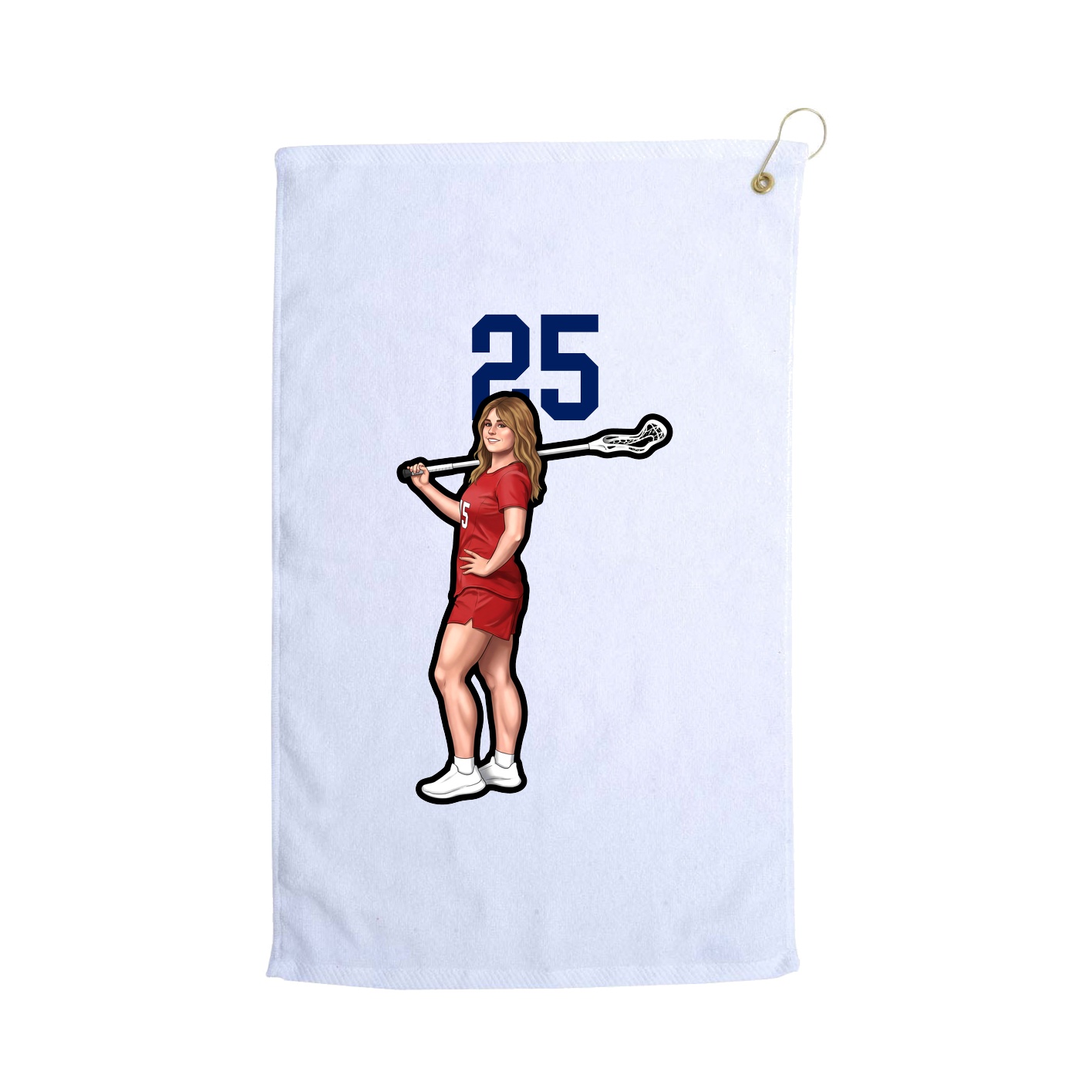 Golf Towel — Number Top in White