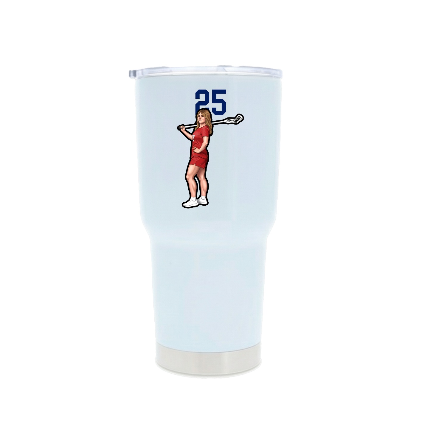 30oz Stainless Steel Tumbler — Number Top in White