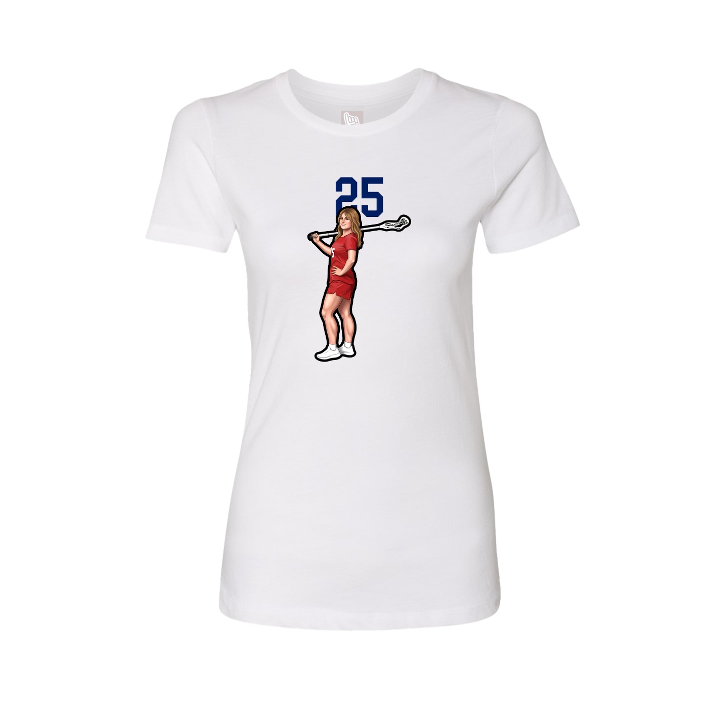 Fitted Women's Tee — Number Top in White