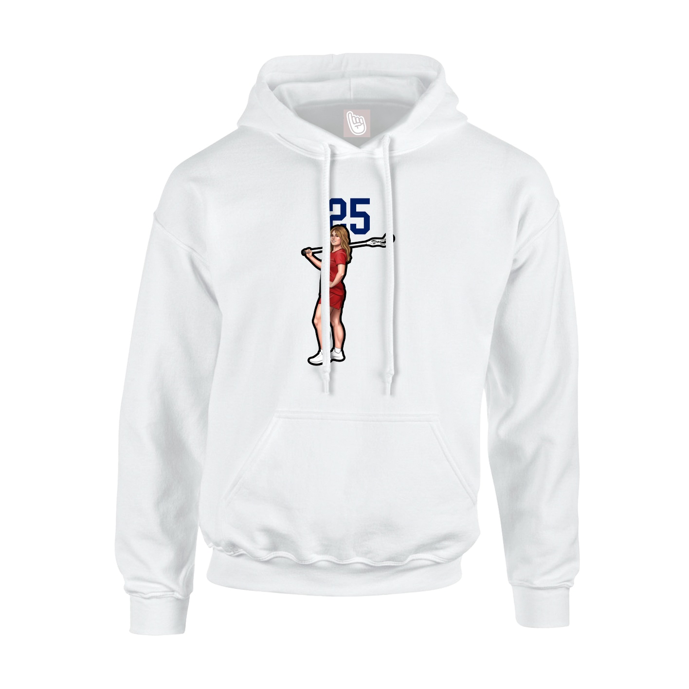 Youth Hoodie — Number Top in White