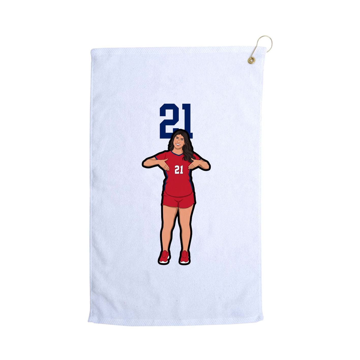 Golf Towel — Number Top in White