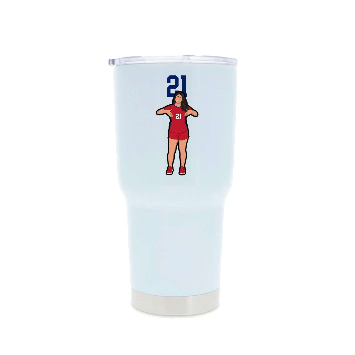 30oz Stainless Steel Tumbler — Number Top in White