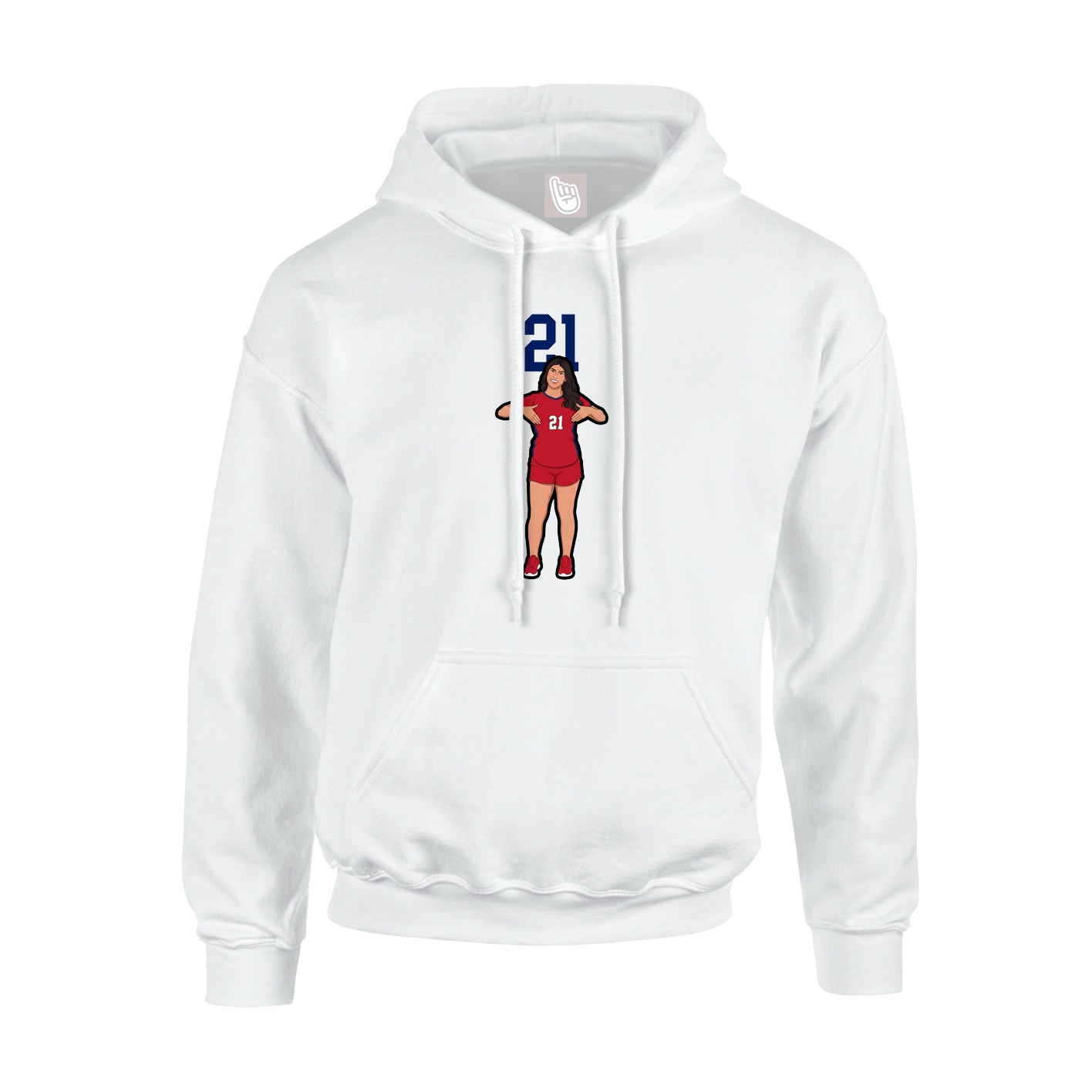 Youth Hoodie — Number Top in White
