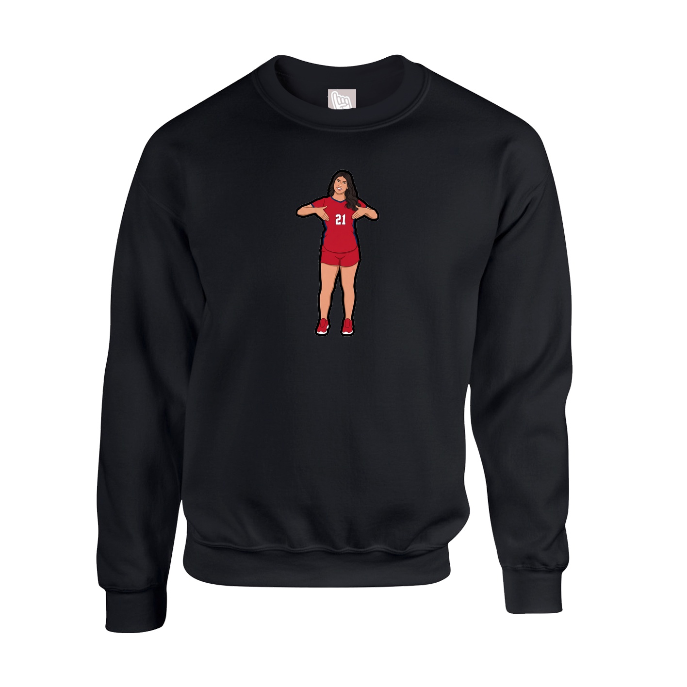 Fleece Crew — Name Vertical in Black