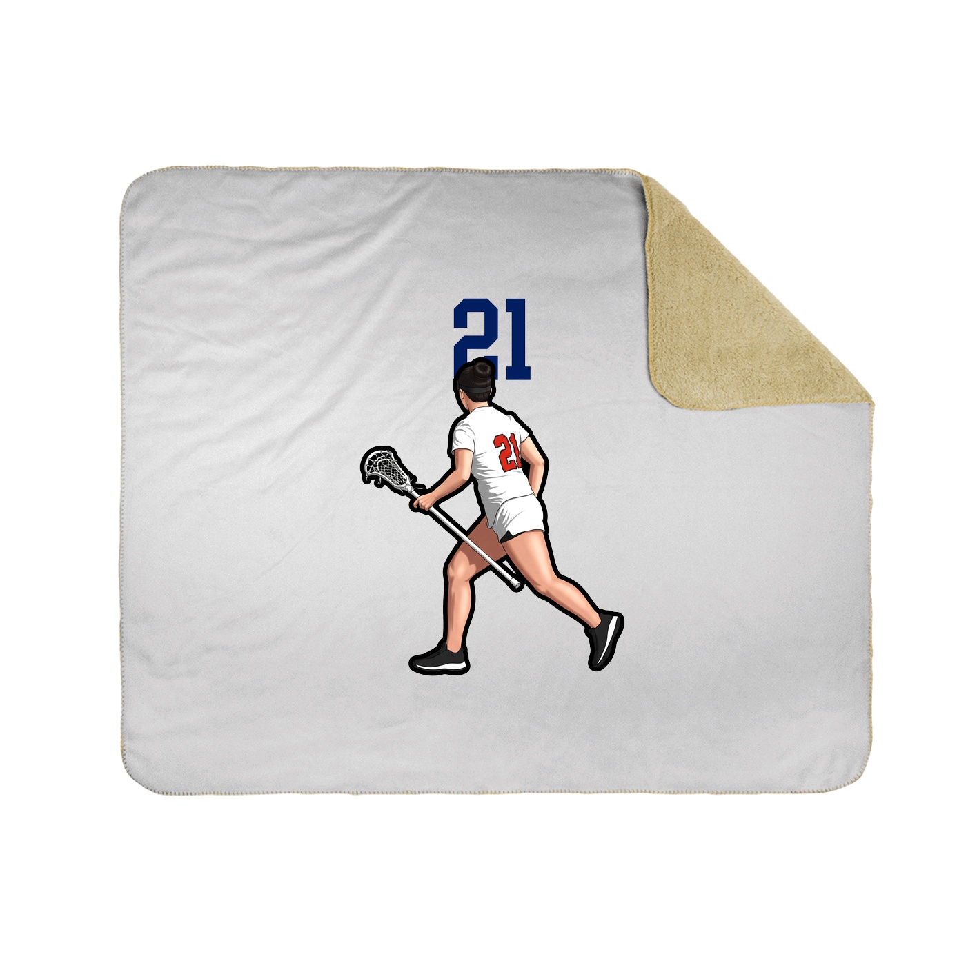 Throw Blanket — Number Top in White
