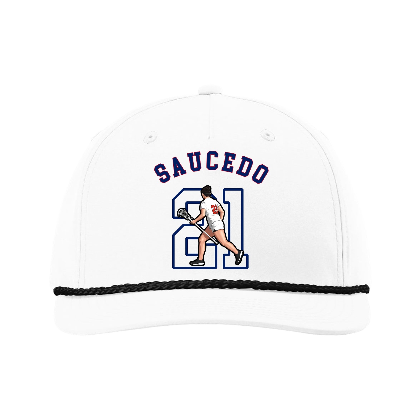 Five-Panel Classic Rope Cap — Shirsey Arch in White