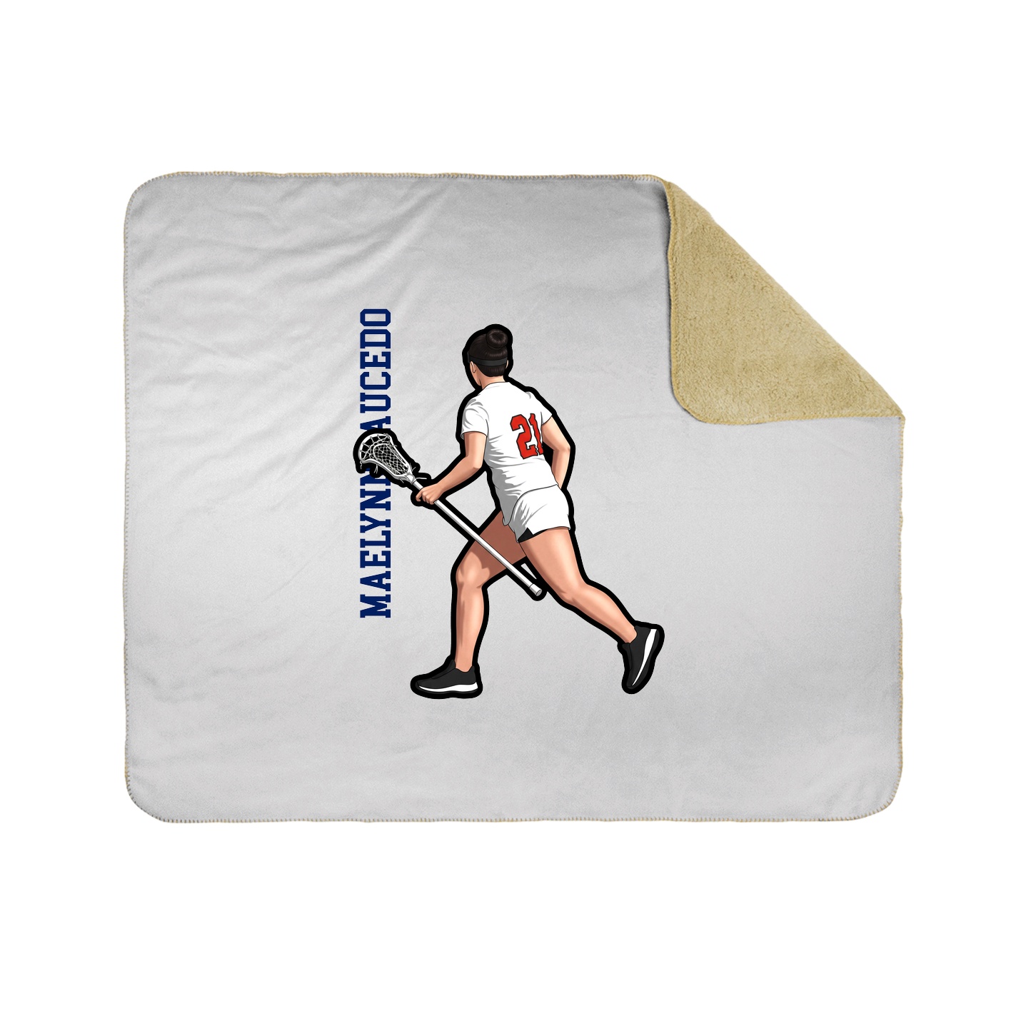 Throw Blanket — Name Vertical in White