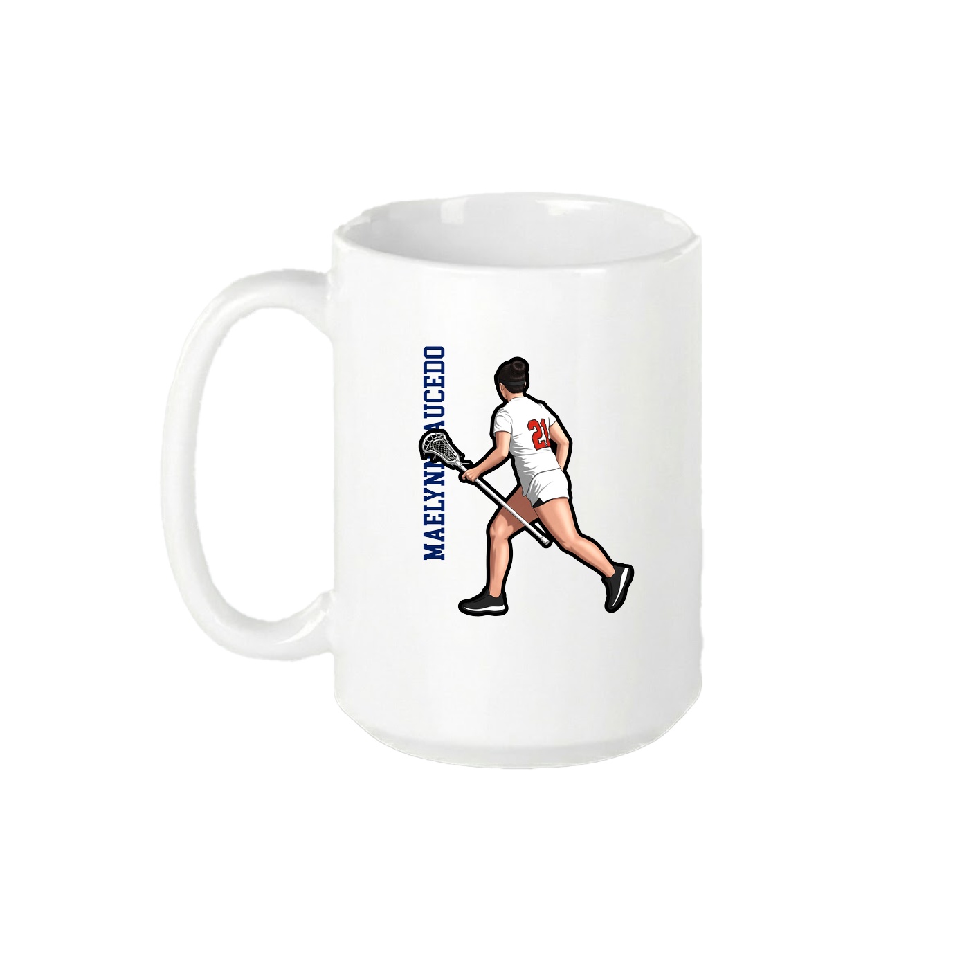 15oz Coffee Mug — Name Vertical in White