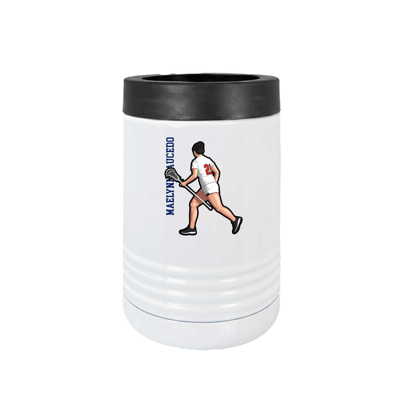 Beverage Holder — Name Vertical in White