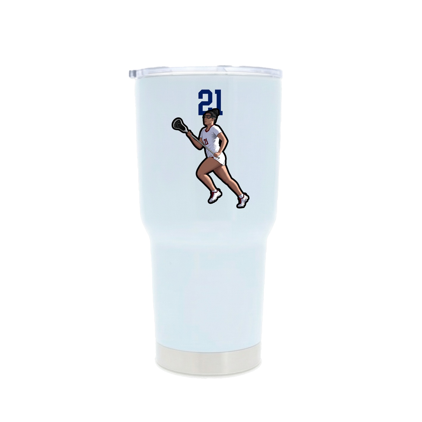 30oz Stainless Steel Tumbler — Number Top in White