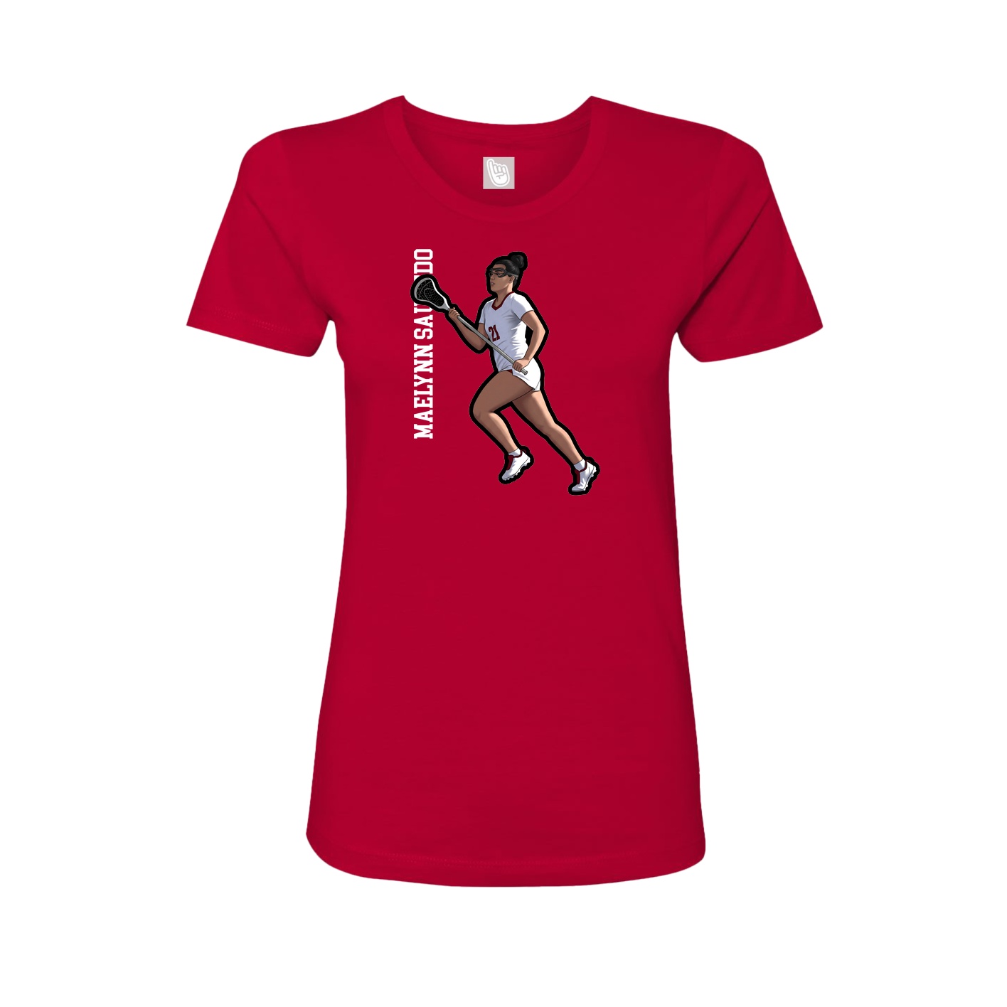 Womens Tee — Name Vertical in Red