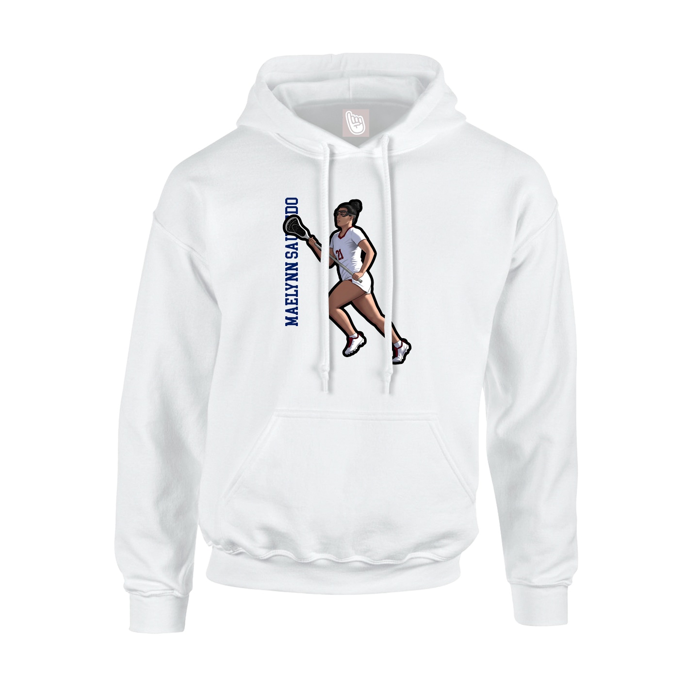 Hoodie — Name Vertical in White