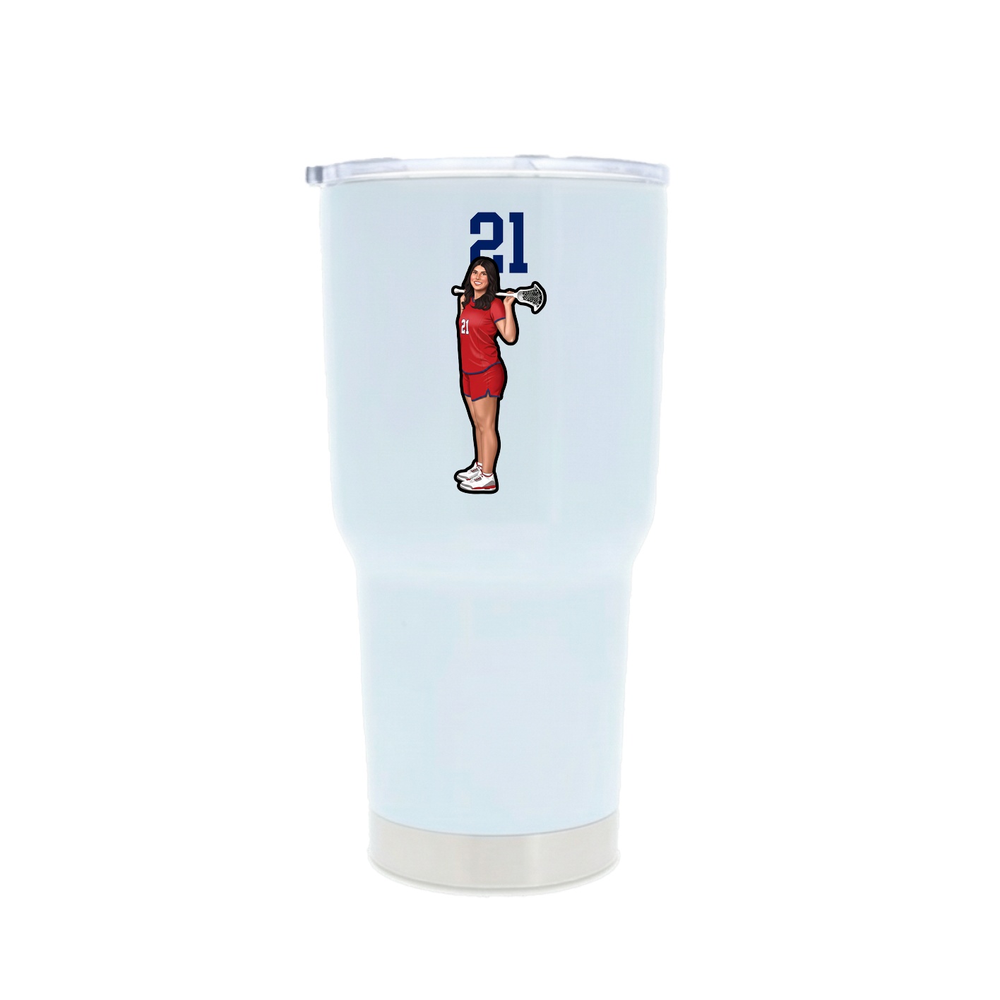 30oz Stainless Steel Tumbler — Number Top in White