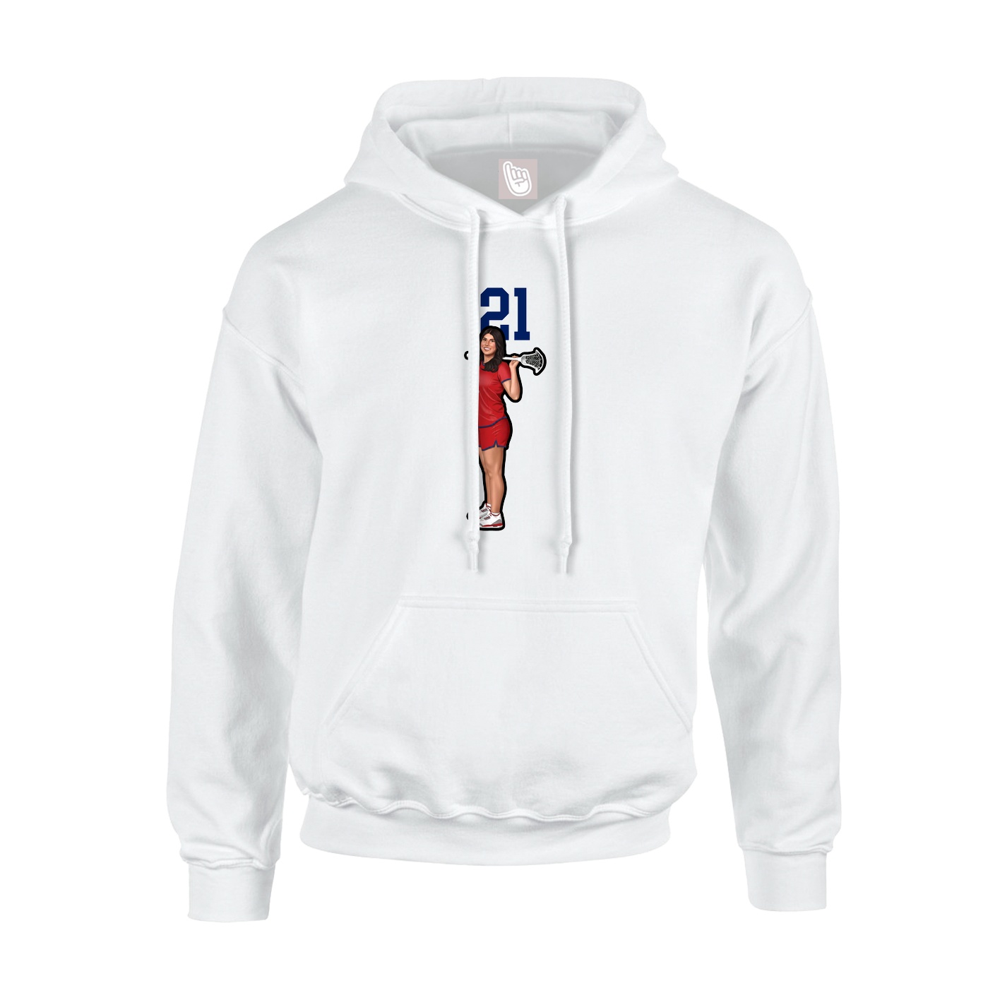 Youth Hoodie — Number Top in White