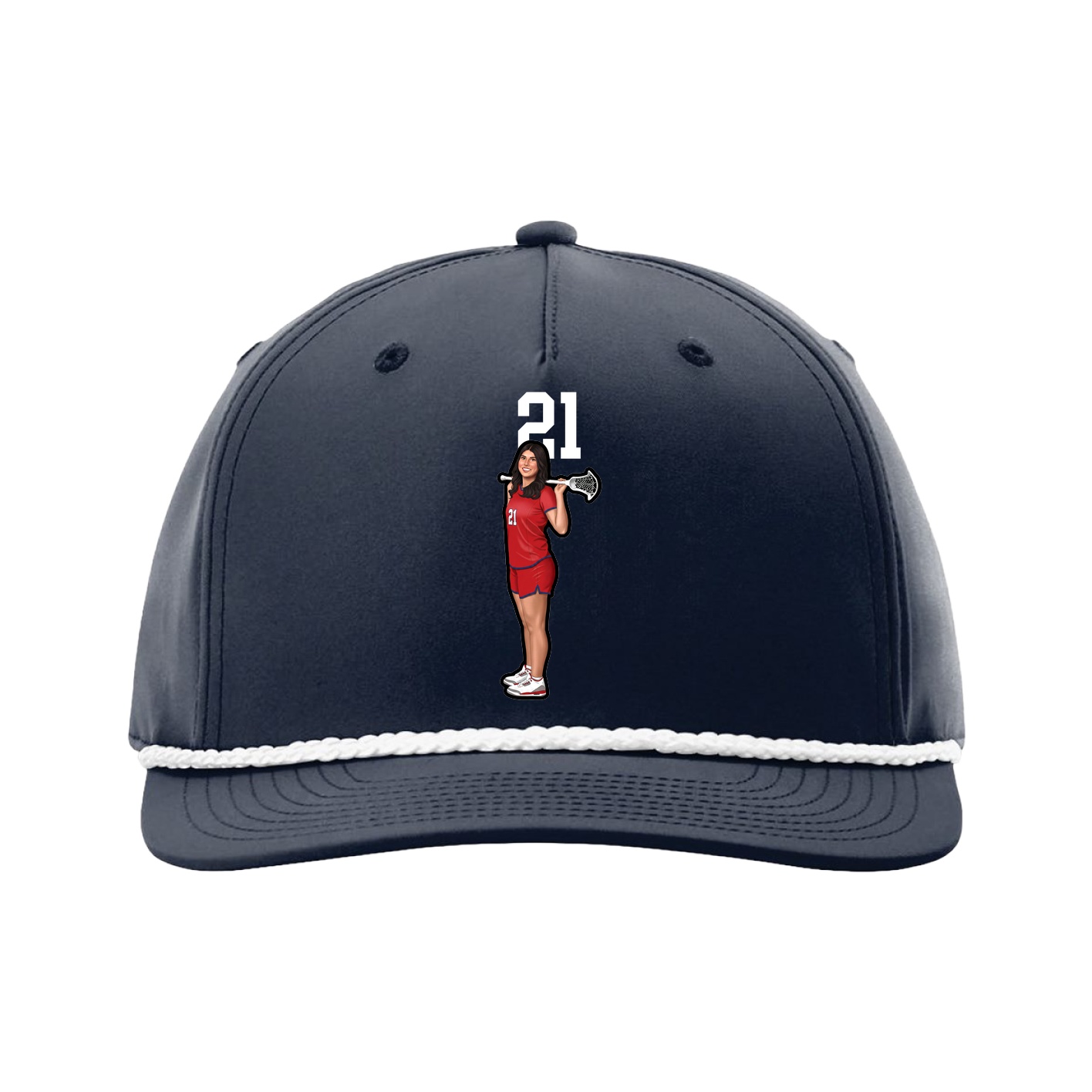 Five-Panel Classic Rope Cap — Number Top in Navy