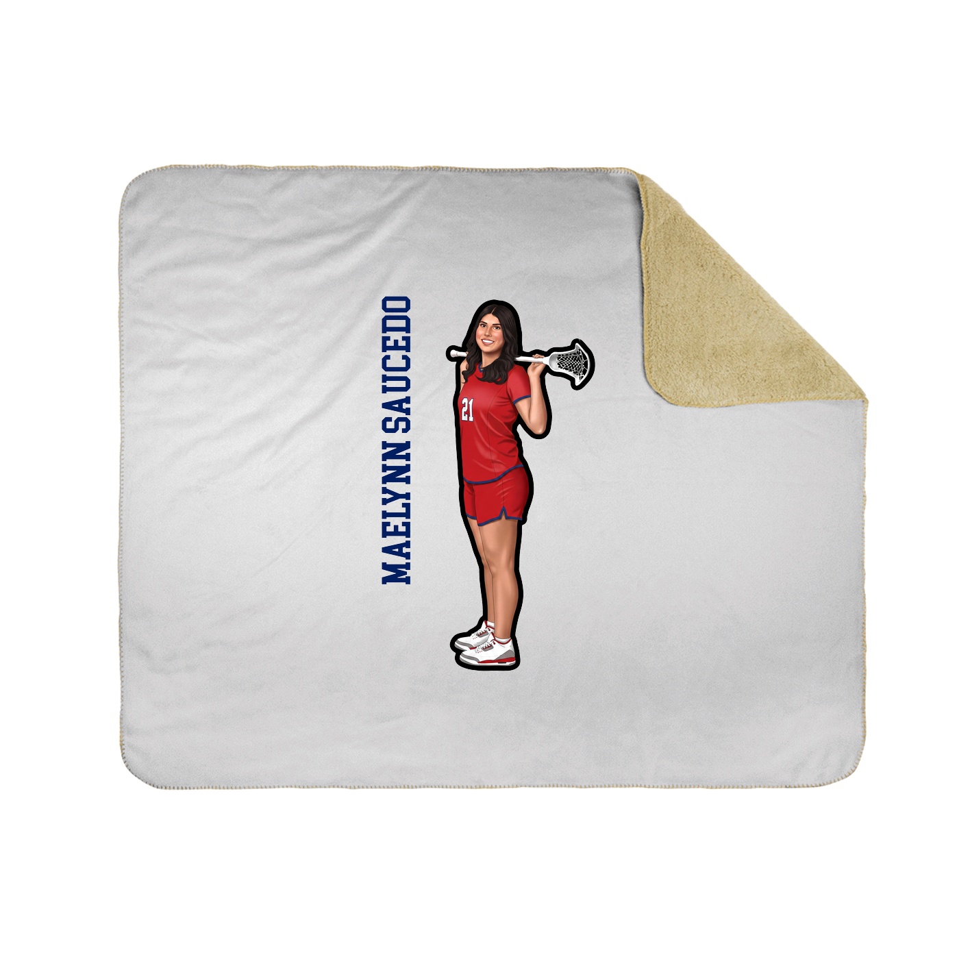 Throw Blanket — Name Vertical in White