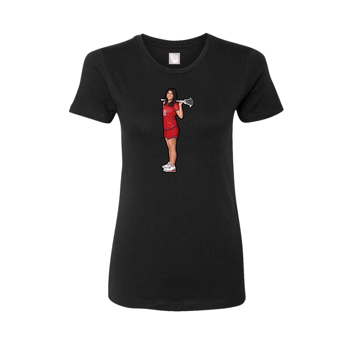 Womens Tee — Name Vertical in Black