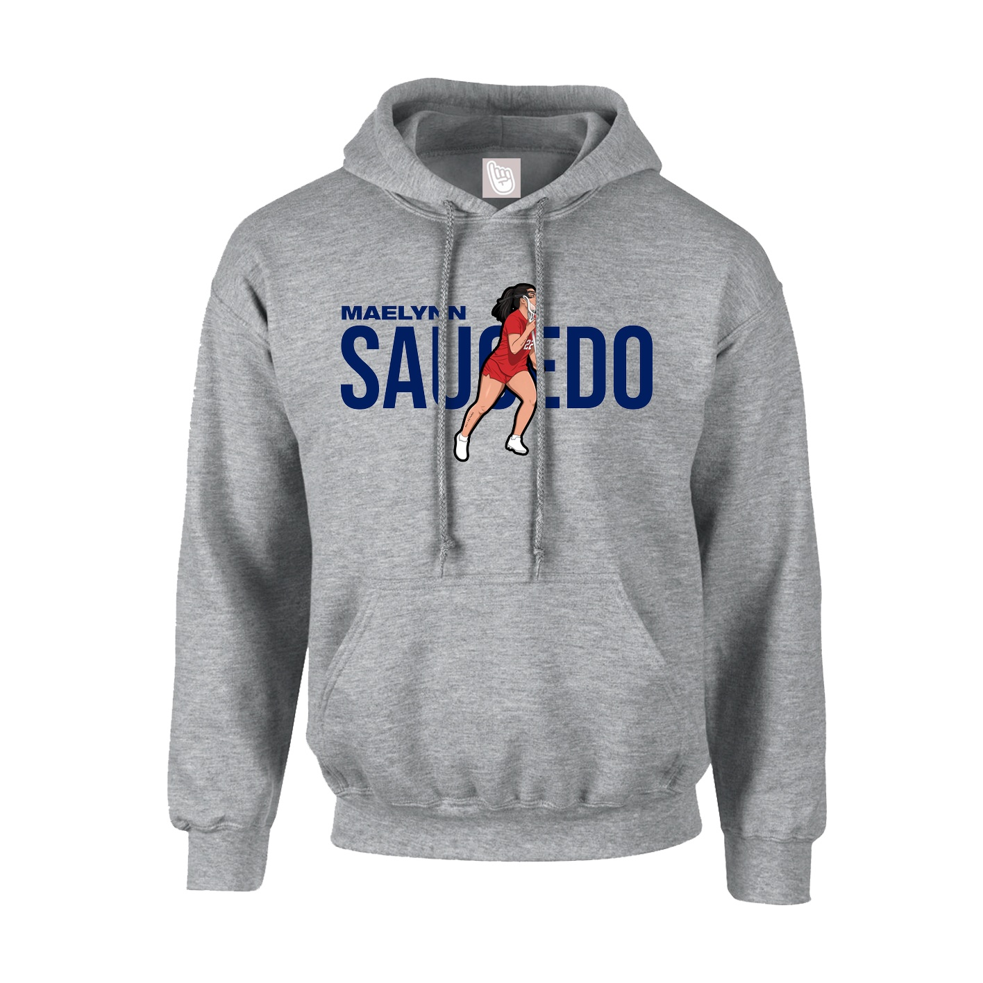 Youth Hoodie — Player Name in Grey