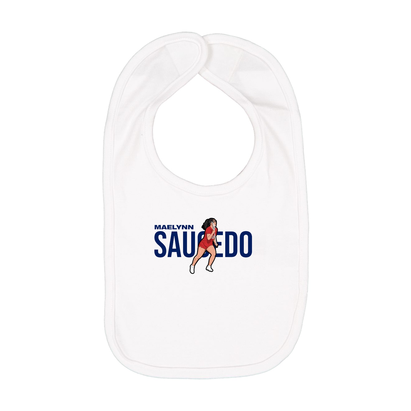 Infant Bib — Player Name in White