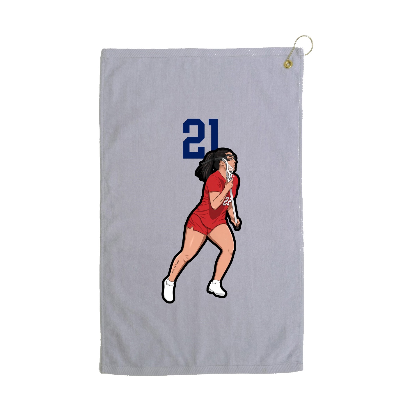 Golf Towel — Number Top in Grey