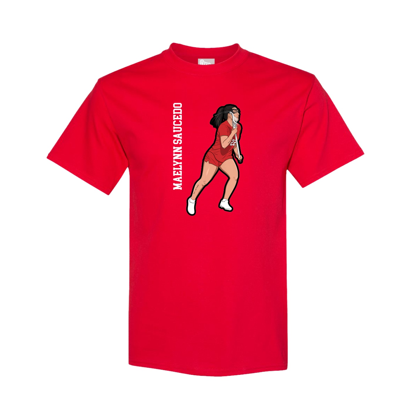 Tee — Name Vertical in Red