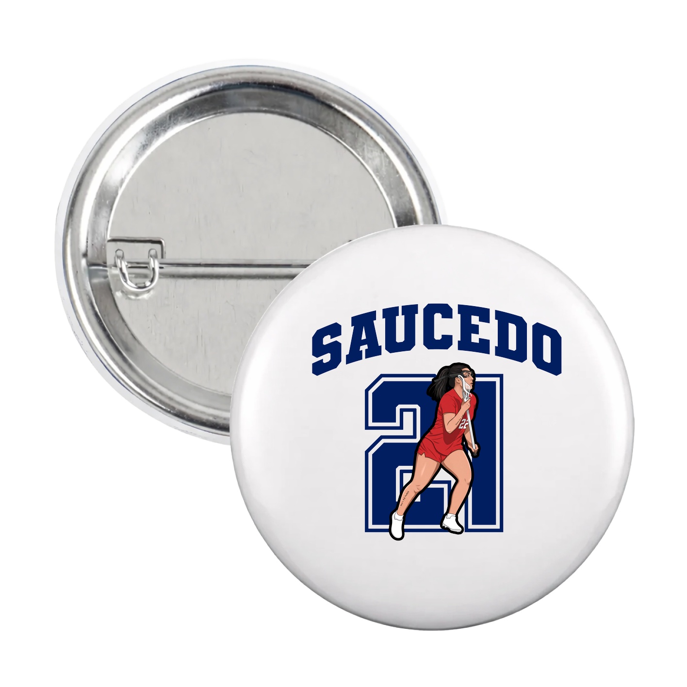 Game Day Button — Number in White