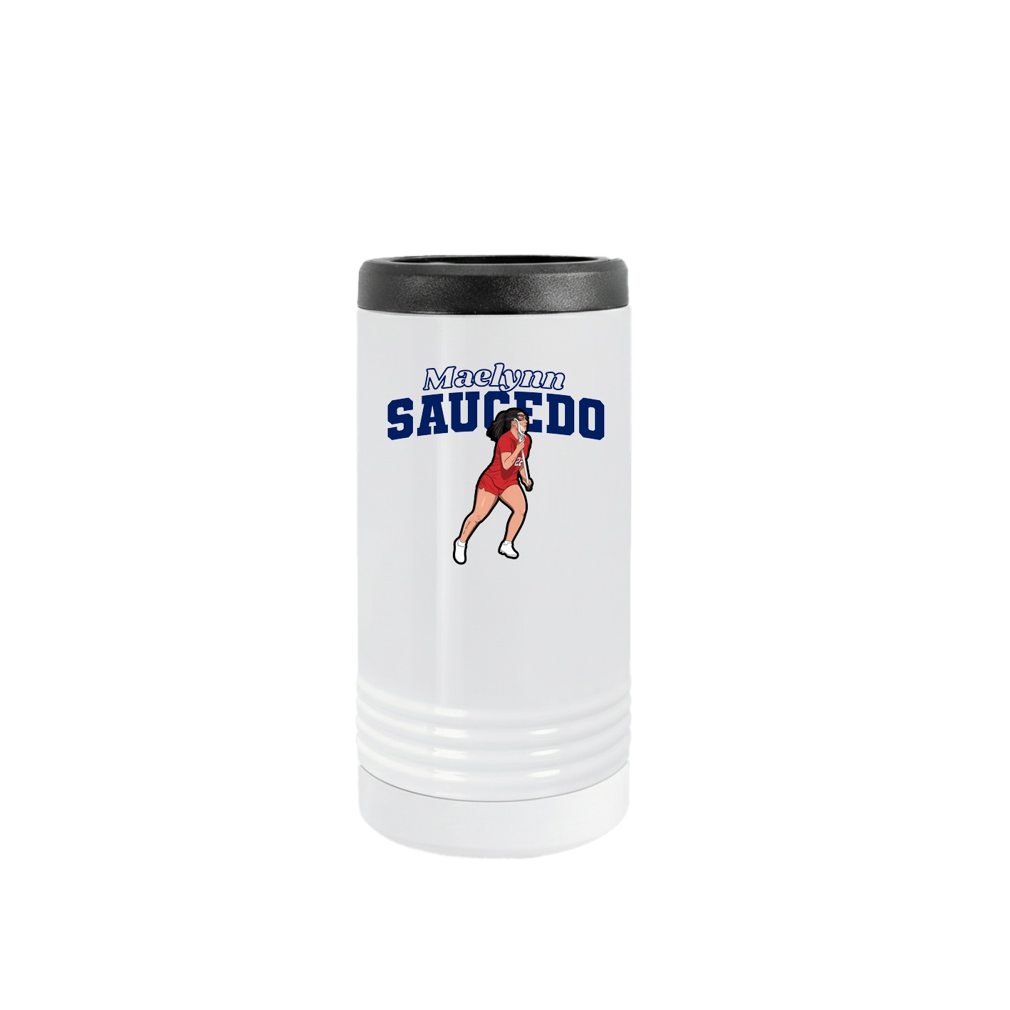 Slim Beverage Holder — Name Arch in White