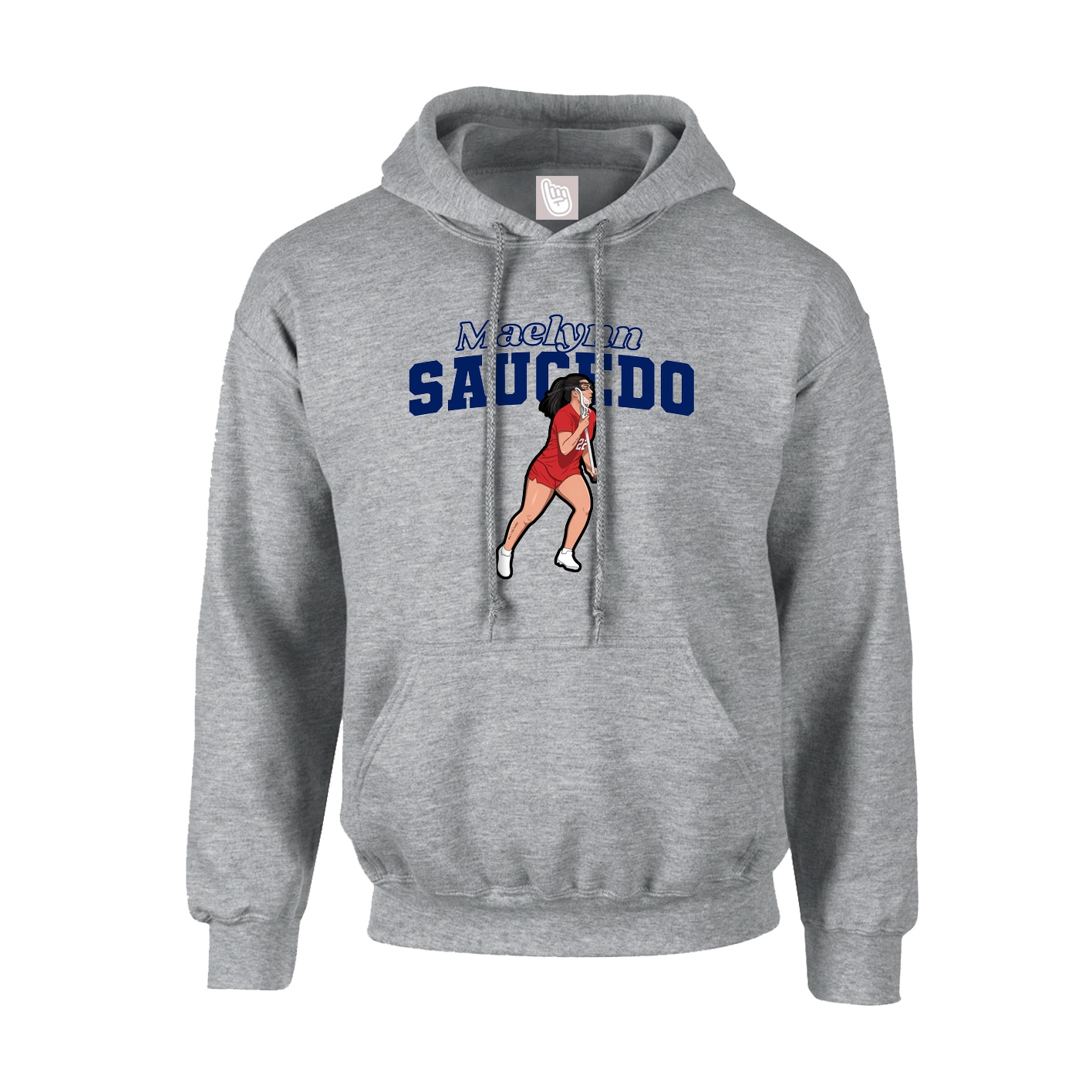 Hoodie — Name Arch in Grey