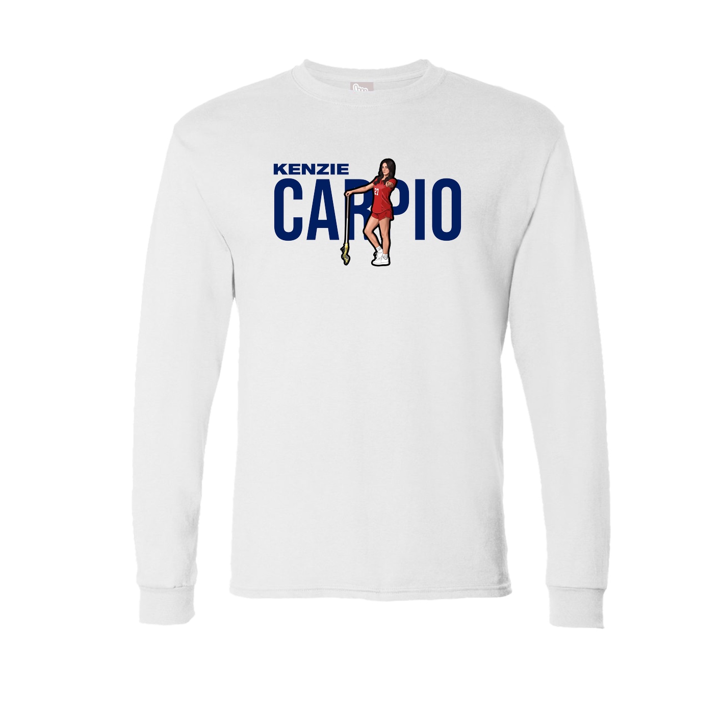 Long Sleeve Tee — Player Name in White