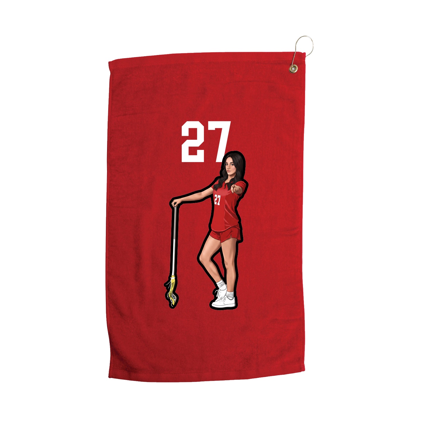 Golf Towel — Number Top in Red