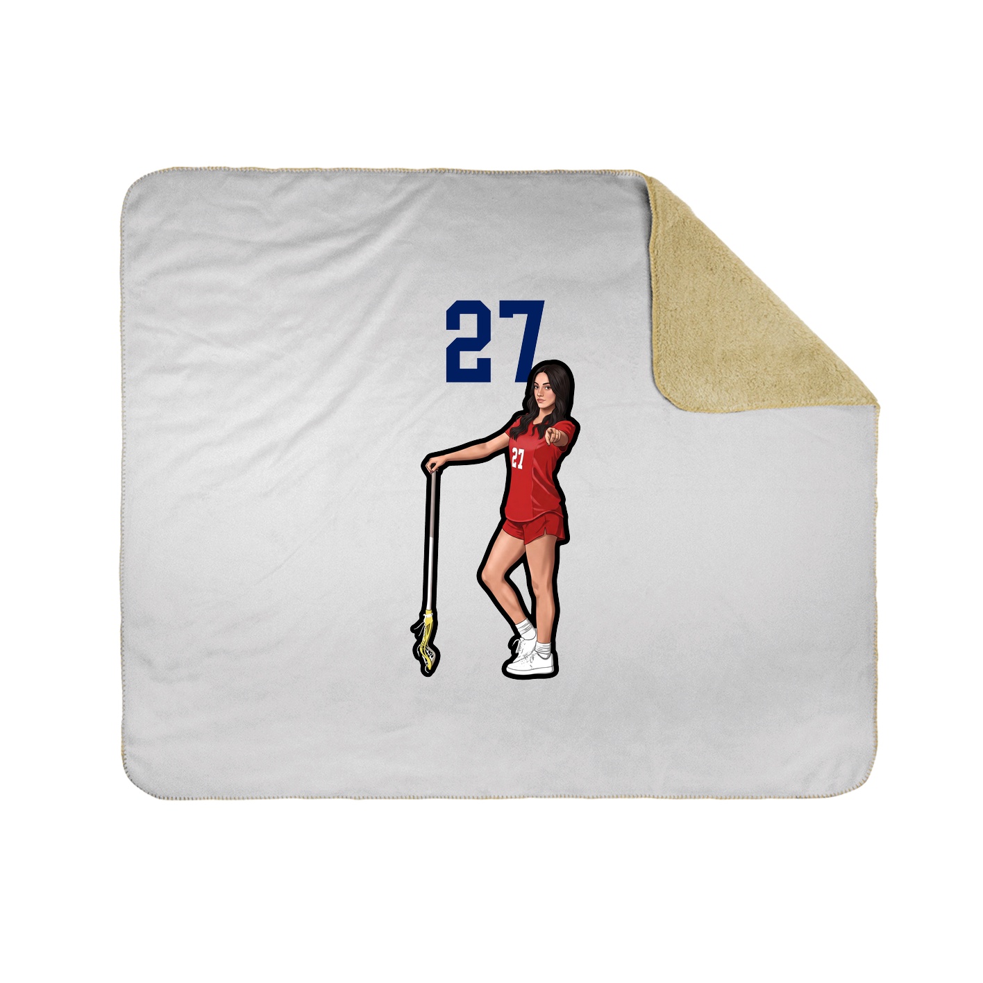 Throw Blanket — Number Top in White