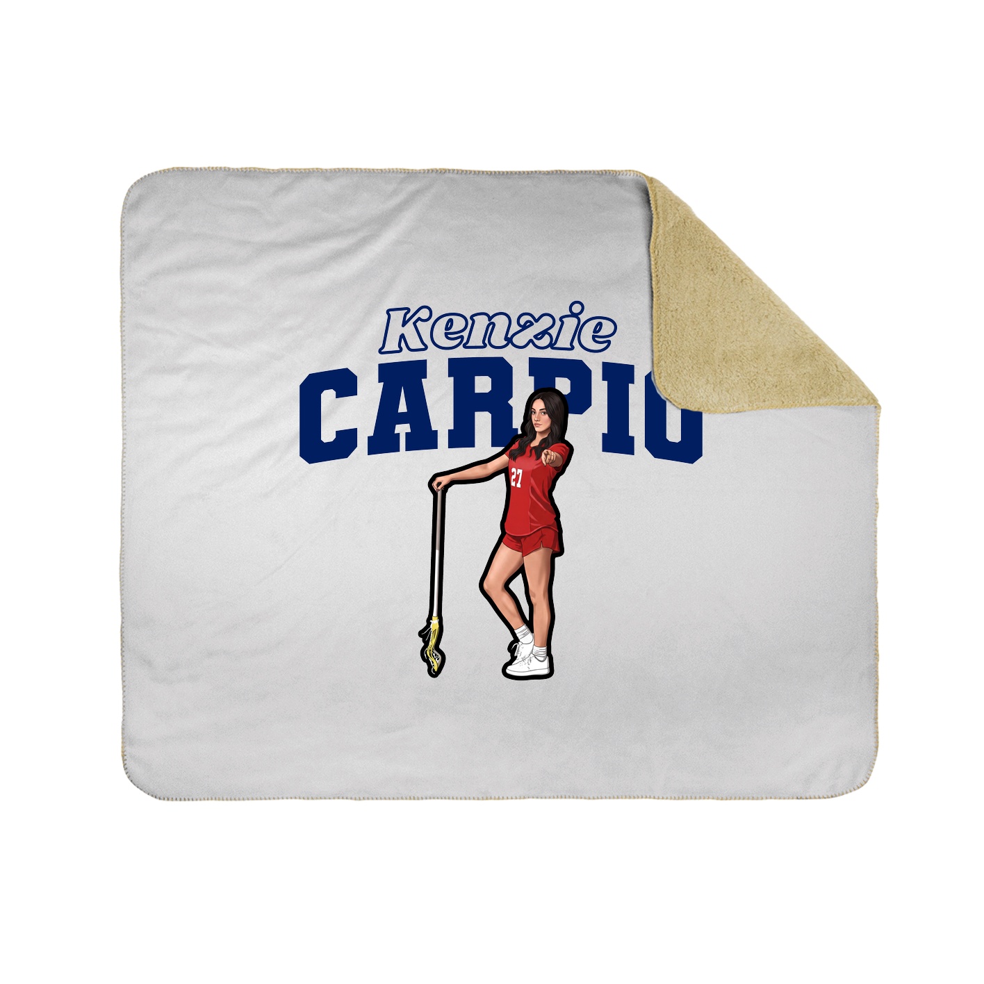 Throw Blanket — Name Arch in White