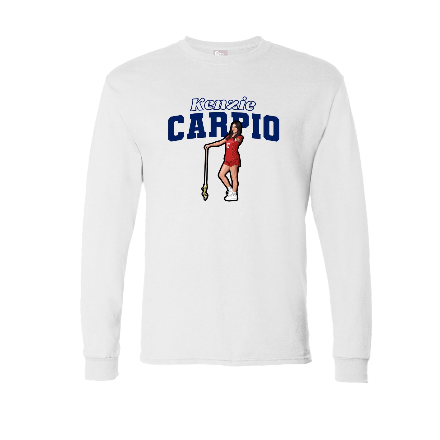 Long Sleeve Tee — Name Arch in White