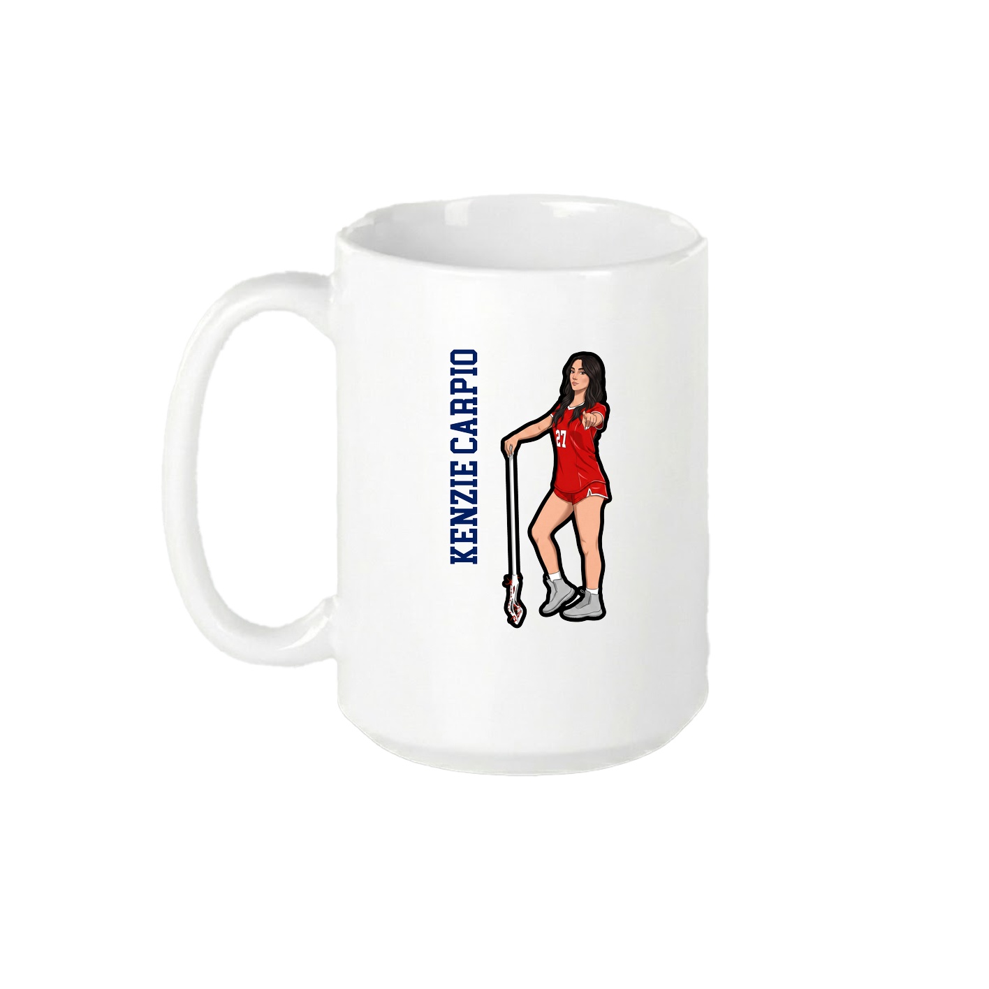 15oz Coffee Mug — Name Vertical in White