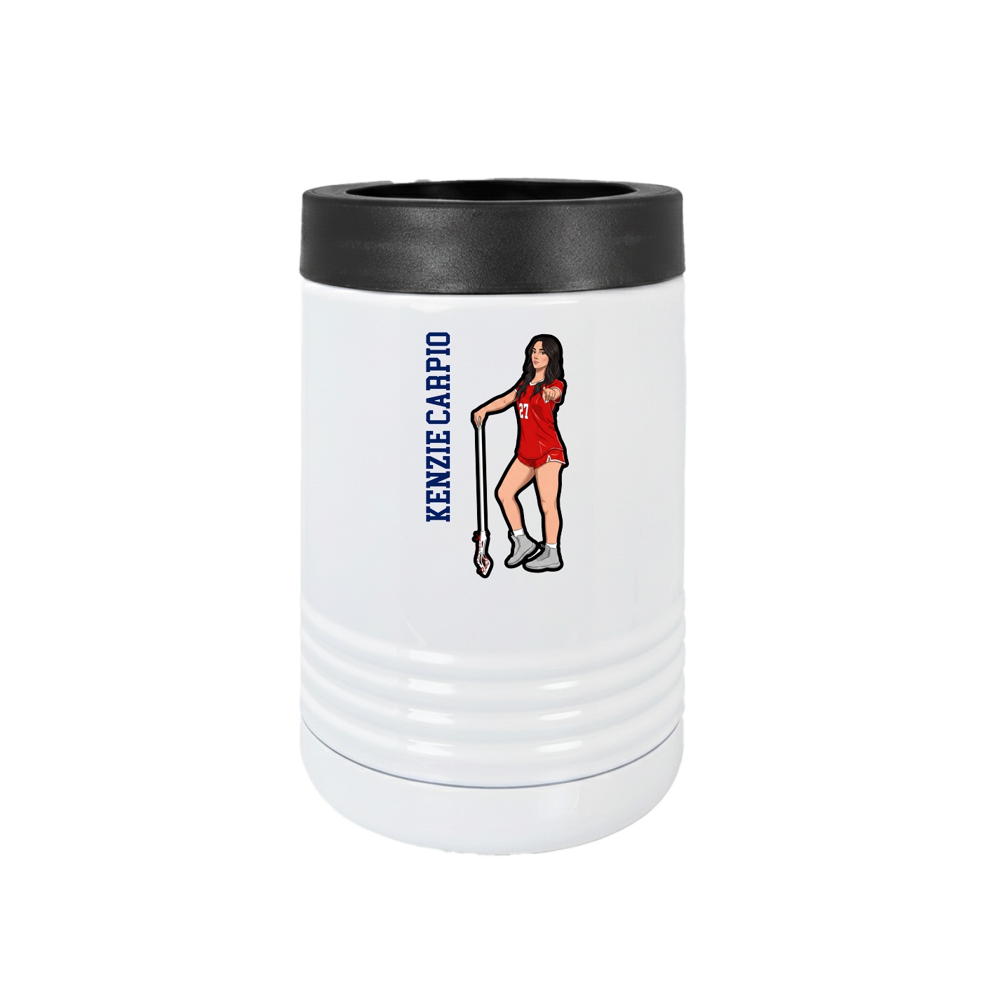 Beverage Holder — Name Vertical in White