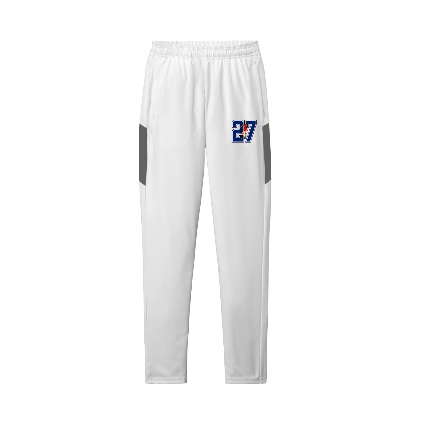 Team Travel Pant — Number in White/Grey