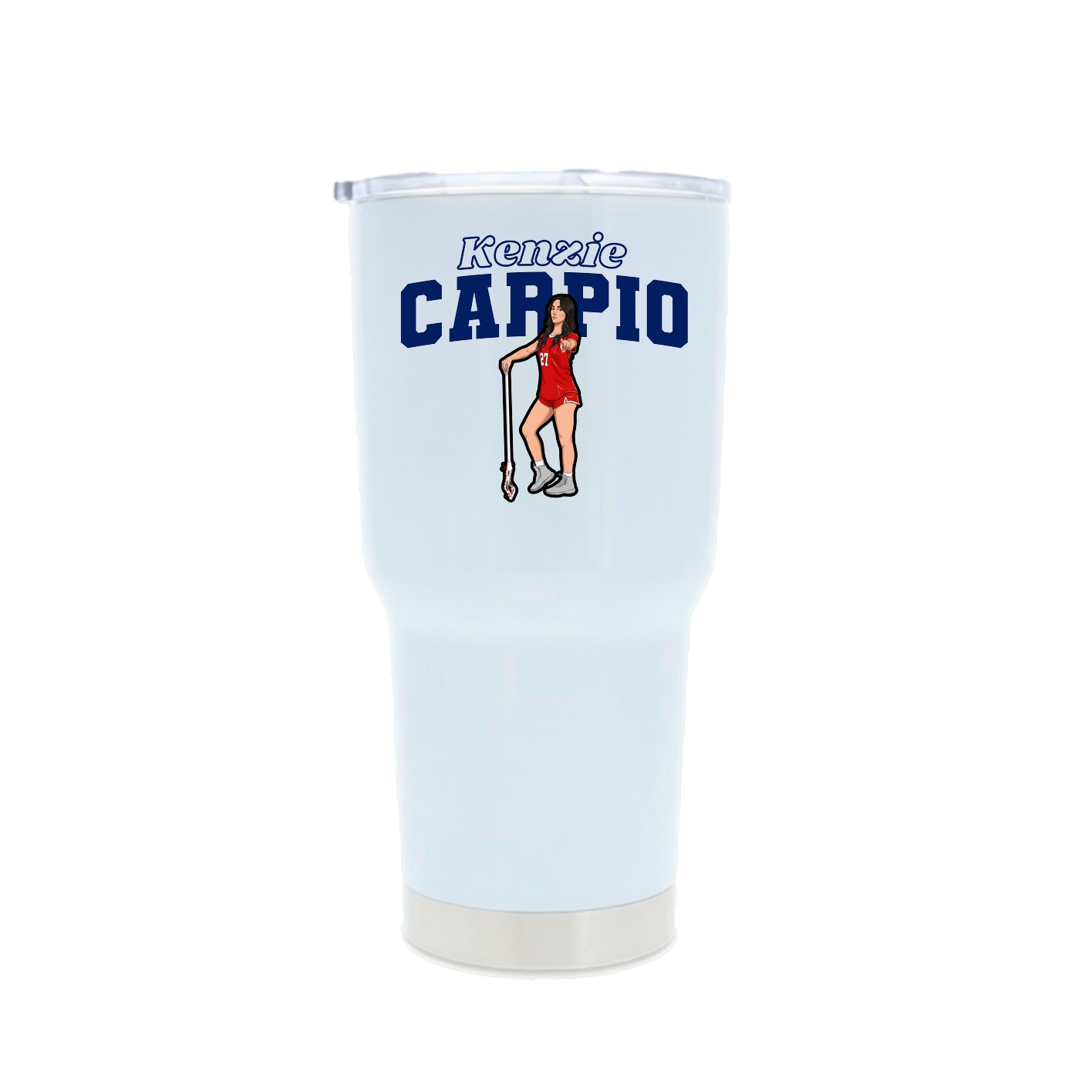 30oz Stainless Steel Tumbler — Name Arch in White