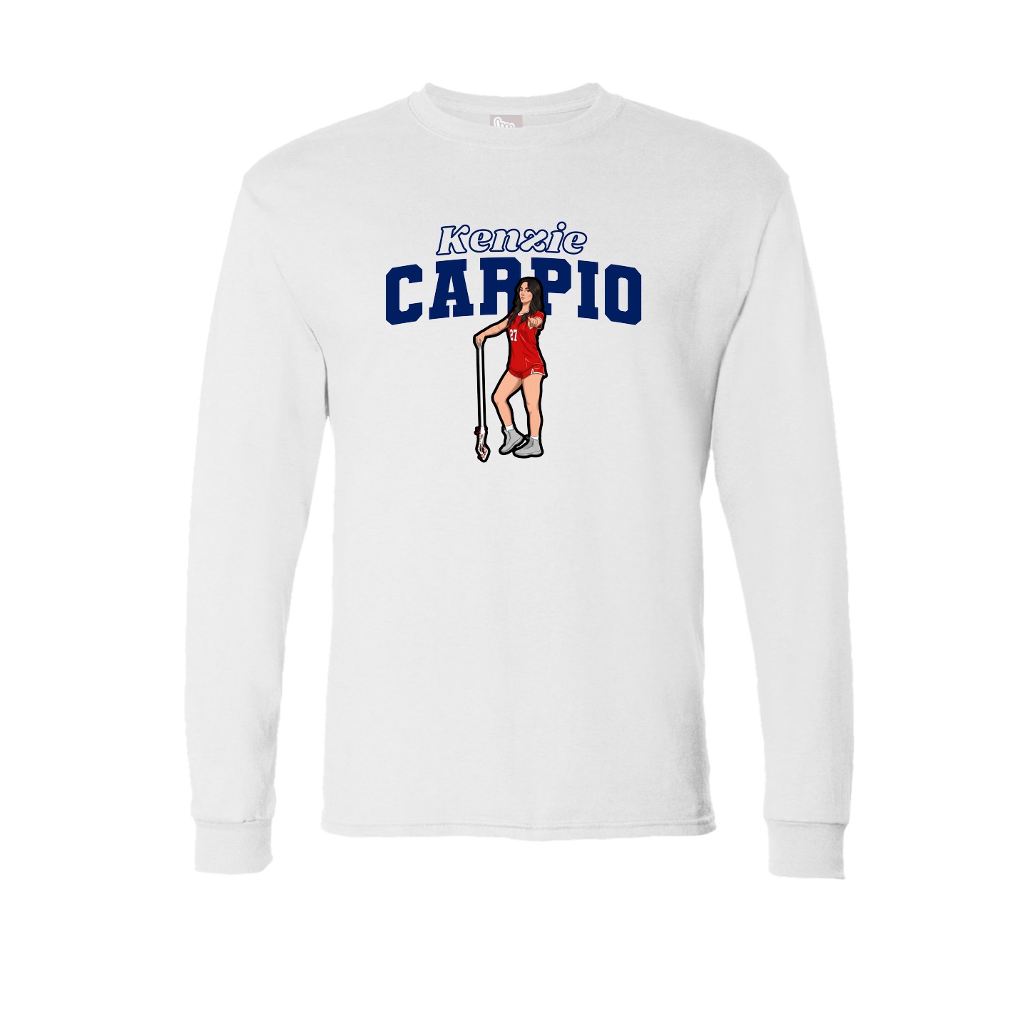 Long Sleeve Tee — Name Arch in White