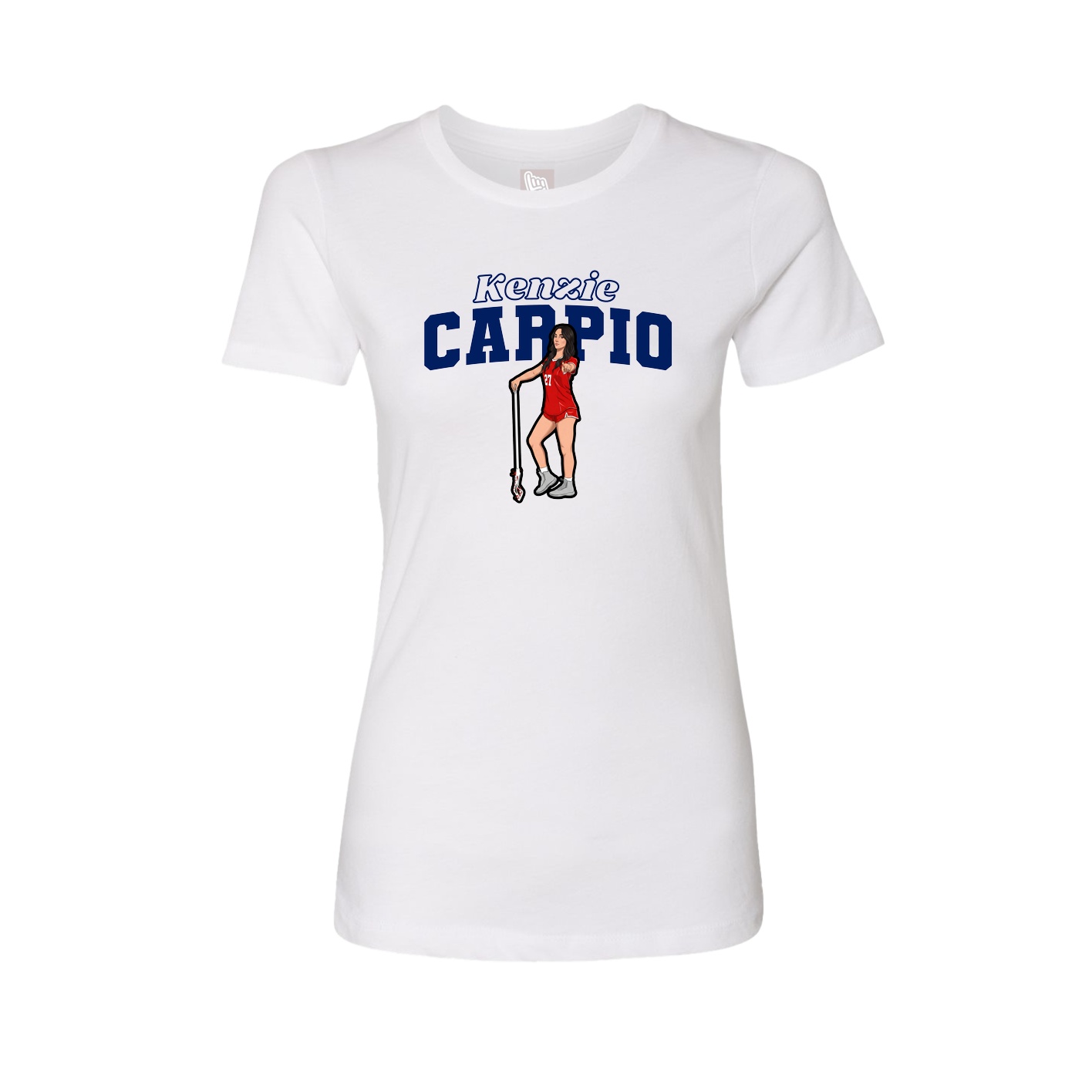 Womens Tee — Name Arch in White