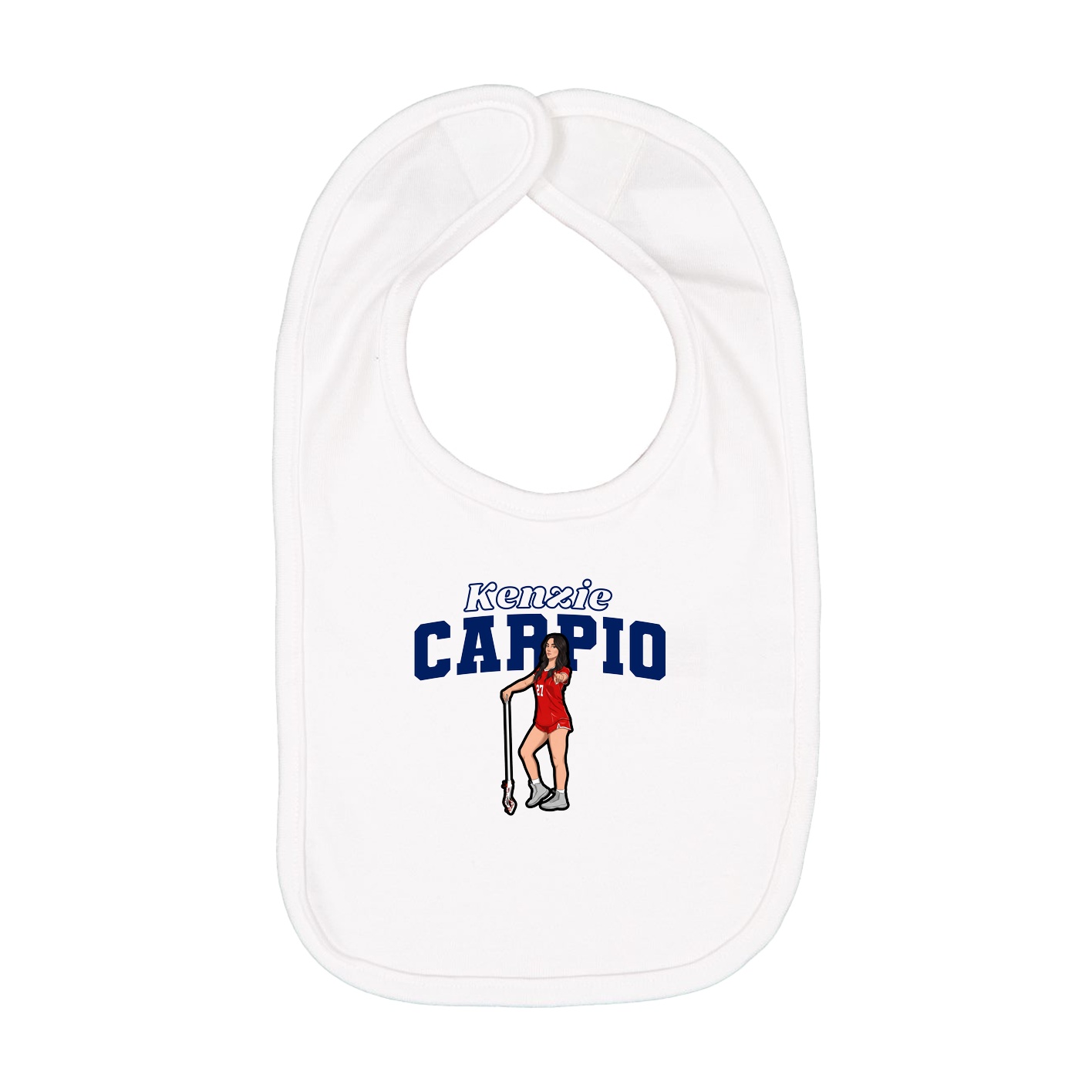 Infant Bib — Name Arch in White